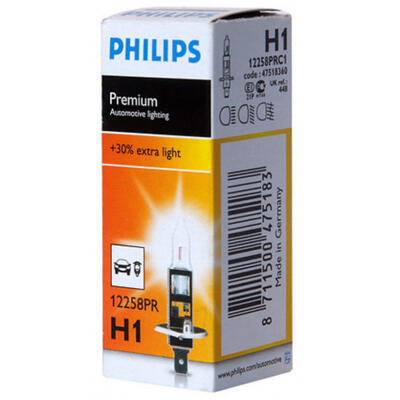 Žárovka PHILIPS H1 12V 55W P14,5s PREMIUM +30%